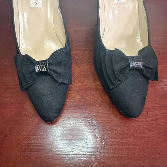 Bottega Veneta Black 7AA Suede Bow  3” Heels Pumps Shoe Classic Designer Italy - Picture 7 of 13